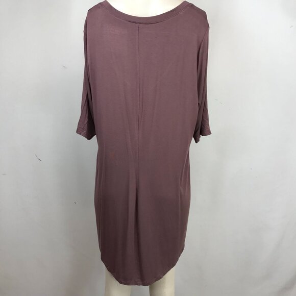 SUPER SOFT BY TORRID. WOMEN'S 1 - ROSE TAUPE TUNIC SUPER SOFT V-NECK HILO SHIRT - Picture 5 of 8